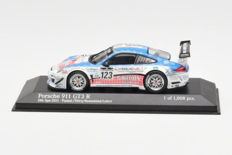 Porsche 911 997 GT3 R Cybernet #123 Fumal / Thiry / Rosenlad / Lefort 24 Hours of Spa 2011 Minichamps 1:43 400118923 Metal