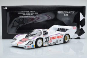 Porsche 956K Liqui Moly Brun Racing #33 H-J. Stuck / H. Grohs / W. Brun 1000km Spa 1983 Minichamps 1:18 155836633 Metal — zdjęcie 6 z 6