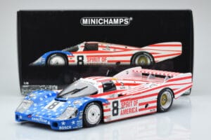 Porsche 956L Spirit of America #8 G. Follmer / J. Morton / K. Miller 24 Hours of Le Mans 1986 Minichamps 1:18 180866508 Metal — zdjęcie 8 z 8