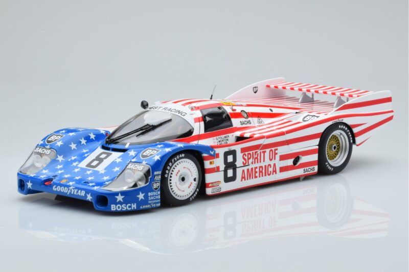 Porsche 956L Spirit of America #8 G. Follmer / J. Morton / K. Miller 24 Hours of Le Mans 1986 Minichamps 1:18 180866508 Metal