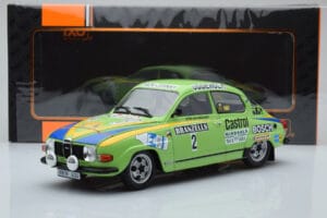 Saab 96 V4 #2 S. Blomqvist / H. Sylvan Rally Sweden 1976 IXO 1:18 18RMC085B Metal — zdjęcie 6 z 6