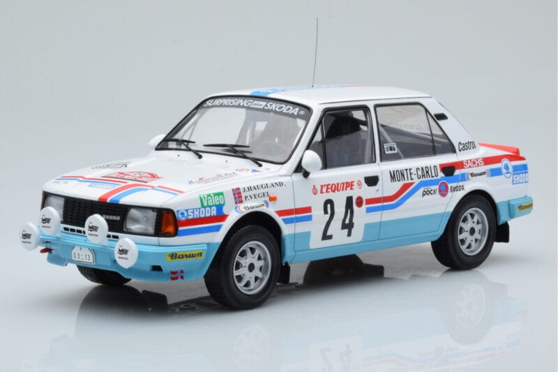 Skoda 130 L Night Version #24 J. Augland Rally Monte Carlo 1987 IXO 1:18 18RMC156 Metal