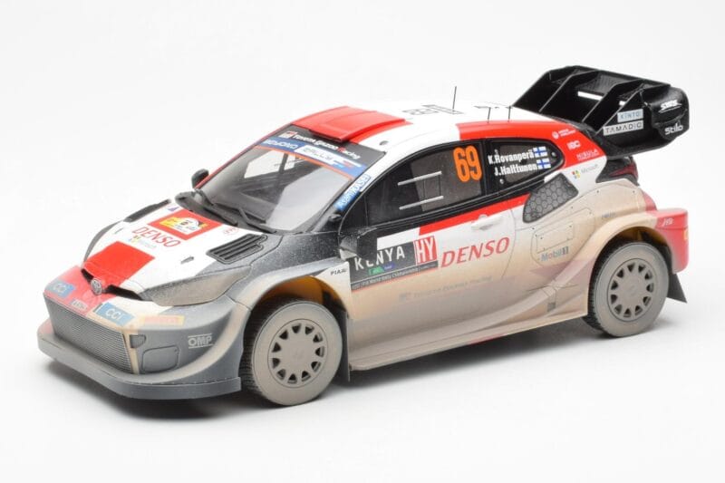 Toyota GR Yaris Rally1 #69 K. Rovanpera / J. Halttunen Safari Rally Kenya 2023 Dirty Version IXO 1:18 18RMC173B Metal