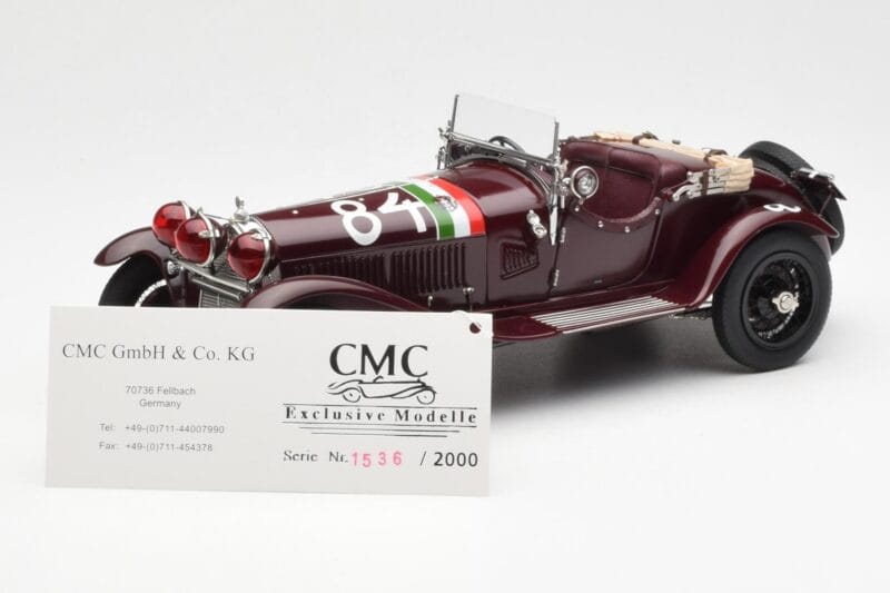 Alfa Romeo 1750 GS Spider #84 T. Nuvolari / B. Guidotti Mille Miglia Winner 1930 CMC 1:18 M-141 Metal