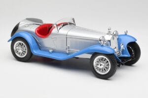 Alfa Romeo 2300 Spider Srebrnoniebieski Bburago 1:18 3008 Metal — zdjęcie 6 z 8