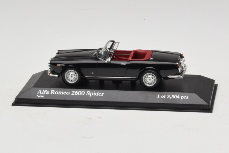 Alfa Romeo 2600 Spider Czarny Minichamps 1:43 400120630 Metal