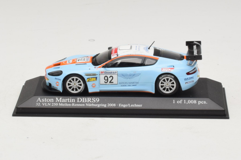 Aston Martin DBRS9 Gulf #92 T. Enge / Lechner VLN 250 Nurburgring 2008 Minichamps 1:43 400081392 Metal