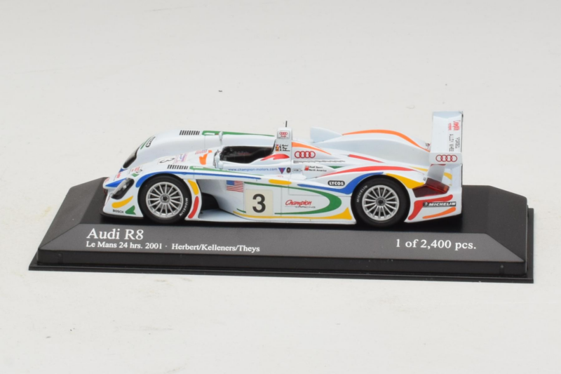 Audi R8 LMP #3 J. Herbert / R. Kelleners 24 Hours of Le Mans 2001 Minichamps 1:43 400010903 Metal