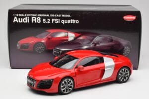 Audi R8 V10 Brilliant Czerwony Kyosho 1:18 09216RR Metal — zdjęcie 8 z 8