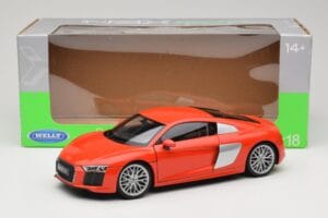 Audi R8 V10 Czerwony Welly 1:18 18052W Metal — zdjęcie 8 z 8