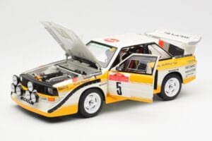 Audi Sport Quattro S1 #5 W. Rohrl / C. Geistdorfer Rally Sanremo Winner 1985 AUTOart 1:18 88503 Kompozyt — zdjęcie 2 z 8