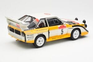 Audi Sport Quattro S1 #5 W. Rohrl / C. Geistdorfer Rally Sanremo Winner 1985 AUTOart 1:18 88503 Kompozyt — zdjęcie 3 z 8