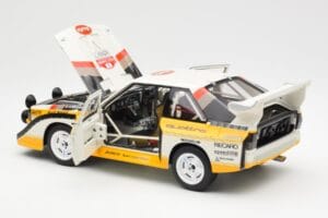 Audi Sport Quattro S1 #5 W. Rohrl / C. Geistdorfer Rally Sanremo Winner 1985 AUTOart 1:18 88503 Kompozyt — zdjęcie 5 z 8