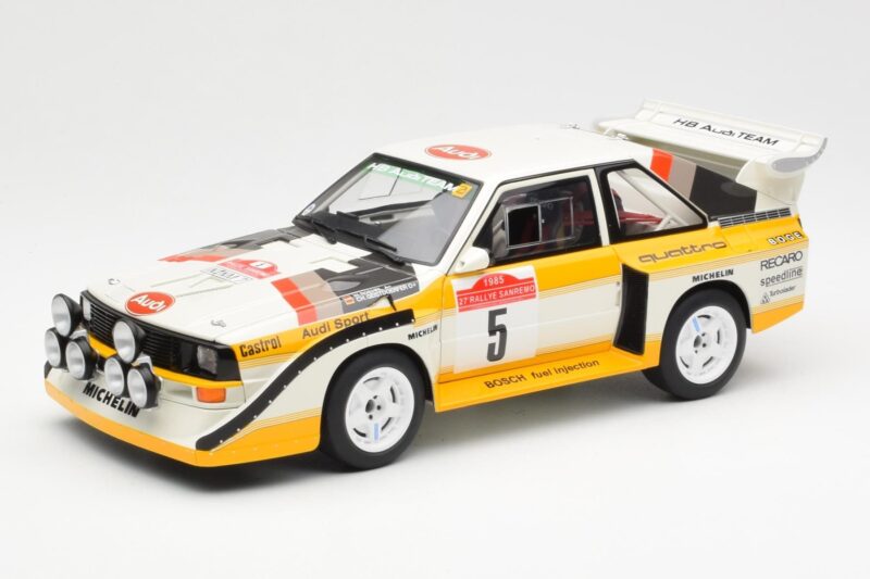 Audi Sport Quattro S1 #5 W. Rohrl / C. Geistdorfer Rally Sanremo Winner 1985 AUTOart 1:18 88503 Kompozyt