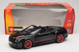 Bentley Continental Supersports ISR Kabriolet Czarny Z Czerwonymi Felgami Bburago 1:18 18-11035 Metal — zdjęcie 8 z 8