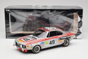 BMW 2800 CS E9 #49 Team Schnitzer G. Herzog / H. Heyer 24 Hours of Spa 1972 Minichamps 1:18 155722749 Metal — zdjęcie 6 z 6