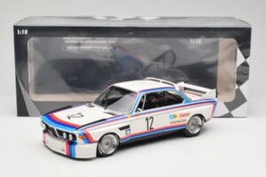 BMW 3.0 CSL E9 #12 BMW Motorsport C. Amon / H-J. Stuck Winners 6 Hours Nurburgring 1973 Minichamps 1:18 155732612 Metal — zdjęcie 6 z 6