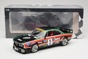 BMW 3.0 CSL E9 #2 Luigi Racing J-M. de Wael / A. de Fierlant Winners GP Nurburgring 1976 Minichamps 1:18 155762502 Metal — zdjęcie 6 z 6