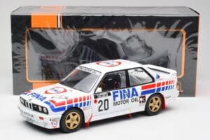 BMW E30 M3 #20 M. Duez / A. Lopes 1000 Lakes Rally 1989 IXO 1:18 18RMC132 Metal — zdjęcie 6 z 6