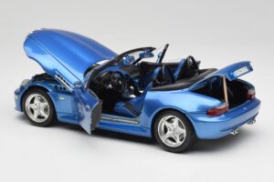 BMW Z3 E36 M Roadster Estoril Blue Bburago 1:18 3349-M1 Metal — zdjęcie 5 z 8