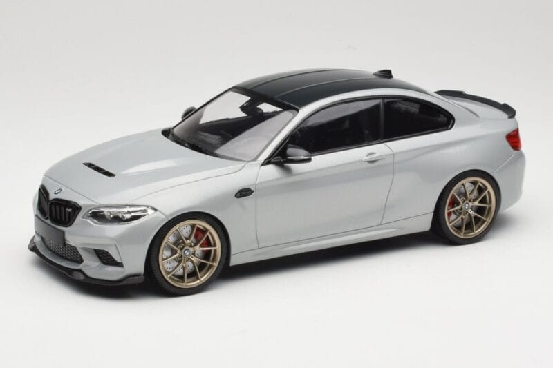 BMW M2 CS F87 Srebrny ze złotymi felgami Minichamps 1:18 155021028 Metal
