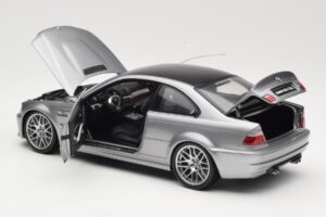 BMW M3 E46 CSL Srebrny Kyosho 1:18 08506S Metal — zdjęcie 5 z 8