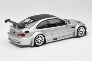 BMW M3 E46 GTR Street Srebrny With Carbon Roof Minichamps 1:18 100012102 Metal — zdjęcie 3 z 8
