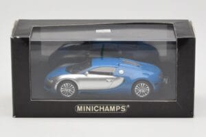 Bugatti Veyron Centenaire Niebiesko-Metaliczny Srebrny Minichamps 1:43 400110850 Metal — zdjęcie 4 z 4