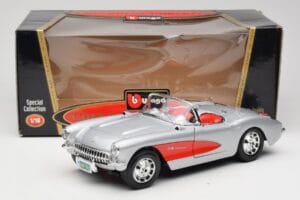 Chevrolet Corvette C1 Srebrny Bburago 1:18 3034 Metal — zdjęcie 8 z 8