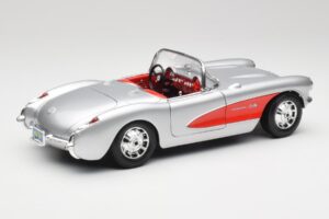 Chevrolet Corvette C1 Srebrny & Czerwony Bburago 1:18 3024-M1 Metal — zdjęcie 3 z 8