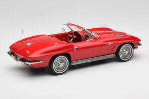 Chevrolet Corvette C2 Sting Ray Kabriolet Riverside Red Norev 1:18 189056 Metal — zdjęcie 2 z 6