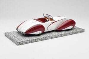Delahaye Type 135 M Kabriolet Biały Czerwony Minichamps 1:18 107116161 Żywica — zdjęcie 2 z 6