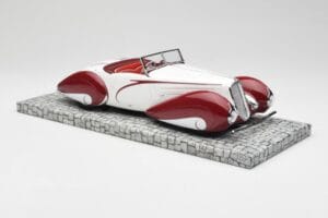 Delahaye Type 135 M Kabriolet Biały Czerwony Minichamps 1:18 107116161 Żywica — zdjęcie 4 z 6