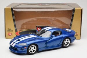 Dodge Viper GTS SR II Niebieski z Białymi Paskami Bburago 1:18 3330 Metal — zdjęcie 8 z 8
