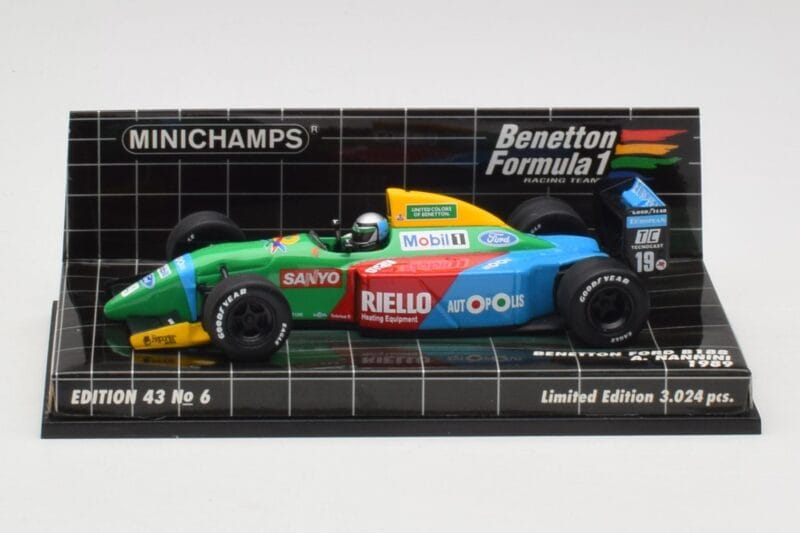 Benetton Ford B188 #19 A. Nannini Race Car 1988 Minichamps 1:43 400890119 Metal
