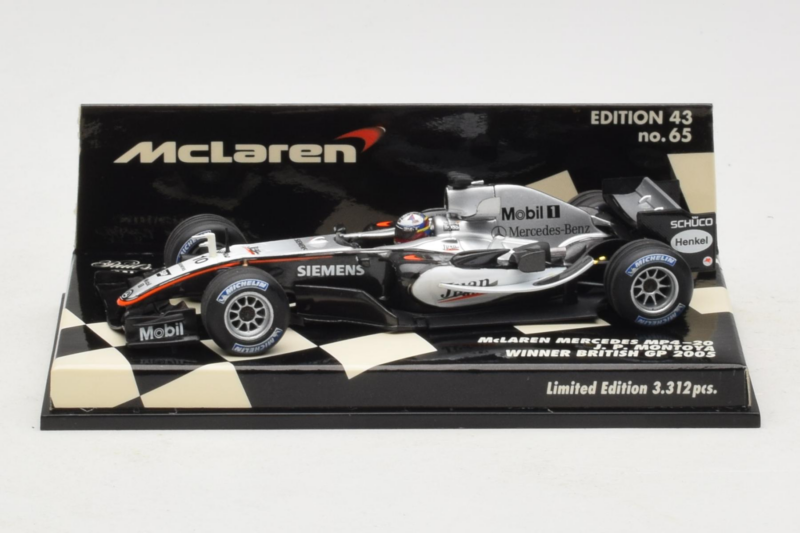 McLaren MP4-20 Mercedes #10 J.P. Montoya British GP Winner F1 2005 Minichamps 1:43 530054320 Metal