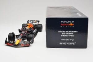 Red Bull RB18 #1 M. Verstappen Monaco GP 3rd Wet 2022 Minichamps 1:18 110220701 Metal — zdjęcie 7 z 7
