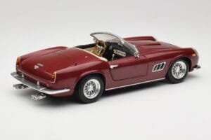 Ferrari 250 GT California Spider LWB Ciemnoczerwony Hot Wheels 1:18 25727 Metal — zdjęcie 3 z 8