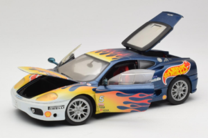 Ferrari 360 Modena Challenge #5 Hot Wheels Purple Fire Livery 1999 Bburago 1:18 29619 Metal — zdjęcie 2 z 8