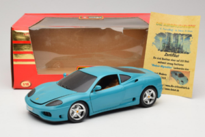 Ferrari 360 Modena Migros Edycja Limitowana 333 szt Niebieski Bburago 1:18 3358-G1 Metal — zdjęcie 8 z 8