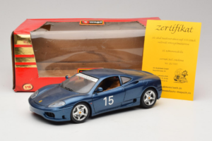 Ferrari 360 Modena #15 Edycja Limitowana Niebieski Metalik Bburago 1:18 3358-F1 Metal — zdjęcie 8 z 8