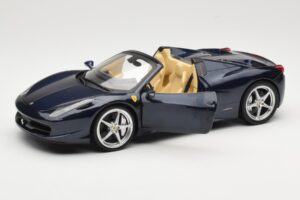 Ferrari 458 Italia Spider Dark Blue Metallic Hot Wheels 1:18 X5529 Metal — zdjęcie 2 z 8