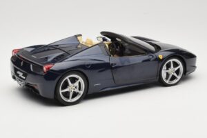 Ferrari 458 Italia Spider Dark Blue Metallic Hot Wheels 1:18 X5529 Metal — zdjęcie 3 z 8