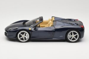 Ferrari 458 Italia Spider Dark Blue Metallic Hot Wheels 1:18 X5529 Metal — zdjęcie 4 z 8