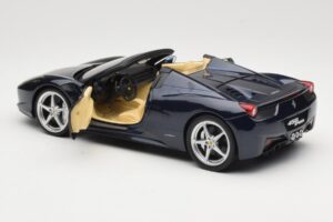 Ferrari 458 Italia Spider Dark Blue Metallic Hot Wheels 1:18 X5529 Metal — zdjęcie 5 z 8