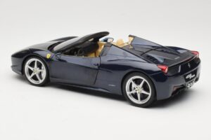 Ferrari 458 Italia Spider Dark Blue Metallic Hot Wheels 1:18 X5529 Metal — zdjęcie 7 z 8