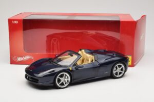 Ferrari 458 Italia Spider Dark Blue Metallic Hot Wheels 1:18 X5529 Metal — zdjęcie 8 z 8
