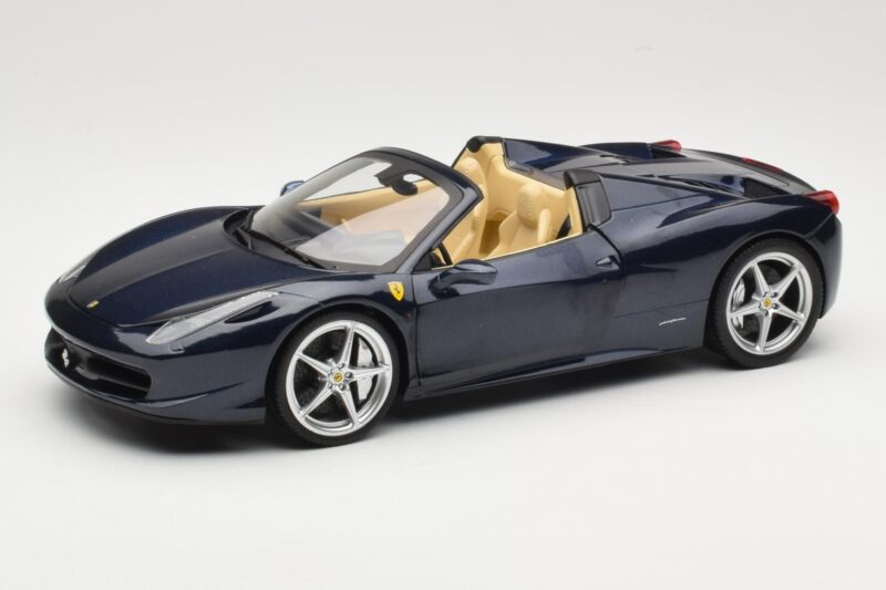 Ferrari 458 Italia Spider Dark Blue Metallic Hot Wheels 1:18 X5529 Metal