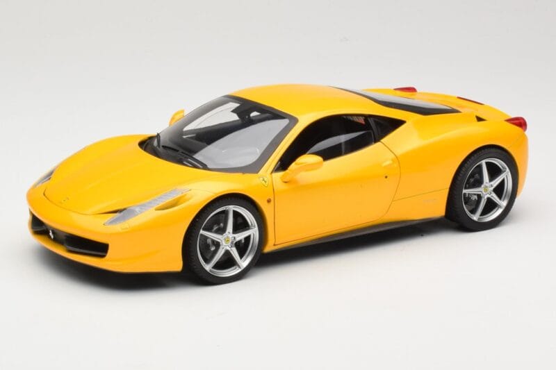 Ferrari 458 Italia Żółty Hot Wheels 1:18 P9894 Metal