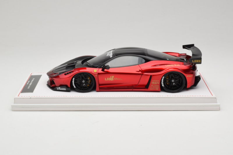Ferrari 458 Liberty Walk LB-Silhouette WORKS GT Candy Czerwony IVY Merit 1:18 REMC003 Żywica